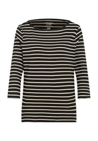 GALERIA - Shirt "Anja", 3/4-Arm, U-Boot-Ausschnitt, für Damen - BLACK/WHITE