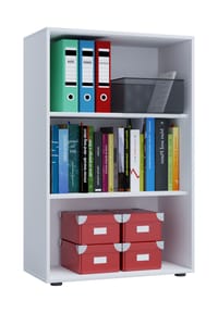 VCM. - Holzregal stehend | platzsparender Aktenschrank | Maße ca. B. 70 x H. 111 x T. 37 cm | Elegantes Regal stehend | Büroregal – Lona 3f - Buche
