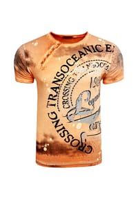 RUSTY NEAL® - T-Shirt mit plakativem Frontprint - Hell Blau