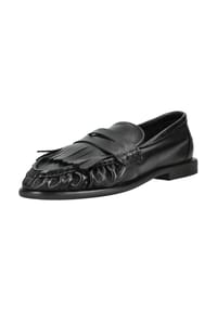 PAVEMENT - Leder Slipper ELMIRA FRINGLE - Schwarz/Schwarz