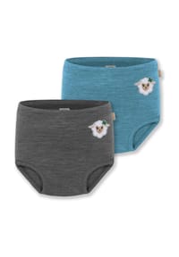normani® - 2er Pack Baby Merino Windelhose Tokoroa - Anthrazit/Grau