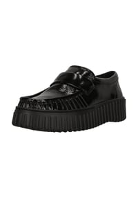 CLARKS® - Schlupfschuhe Torhill Mocc Black Pat mit charakteristischer, gerippter Sohle - 1218 Black Pat