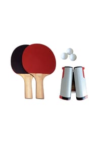 COFI - JollyStar Tischtennis-Set 2 Schläger, 3 Bälle & Netz Starter-Kit - #NV