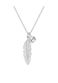 elli. - Halskette Elli Halskette Feder Boho 925 Silber, Mit Kristallen Von Swarovski® - Gold