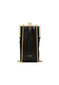 Kazar - Längliche Handtasche aus Leder mit Kette - Schwarz