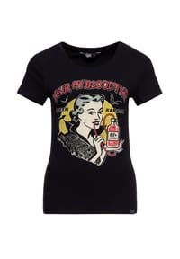 QUEEN KEROSIN - Print-Shirt mit Vampir-Artwork You're My Blood Type - rot