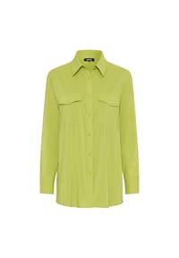 olsen - Bluse mit Hemdblusenkragen - Wild Lime
