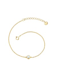 GLANZSTÜCKE MÜNCHEN - Damen Armband aus 925/- Sterling Silber in Gelbgold mit Opal (synth.) - gelbgold