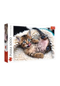 Trefl - Puzzle Fröhliche Katze, 1000 Teile, 68.3 x 48 cm - 