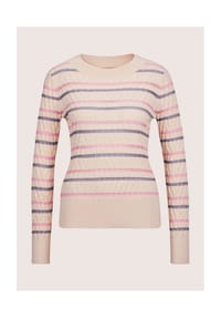 MADELEINE - Rundhals-Pullover mit Streifen - perlweiß / mauve