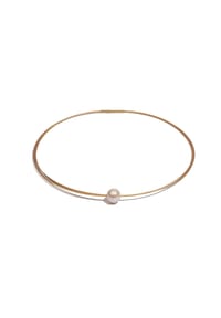 Adelia's - Damen Perlenschmuck Edelstahl Süsswasser Perlen Halsreif ( 45 cm ) - weiß