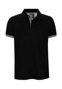 RUSTY NEAL® - Poloshirt Rusty Neal Polo mit kontrastfarbig abgesetzter Knopfleiste - Anthrazit / Schwarz