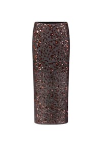 zero - Paillettenrock mit elastischem Bund - Black/Brown