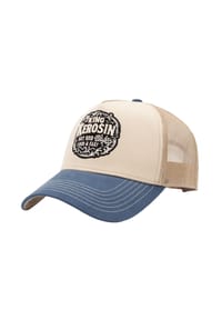 KING KEROSIN - Trucker Cap Gestickter Patch mit Ornamentrahmen und farblich abgesetzter Schirm Hot Rod - beige