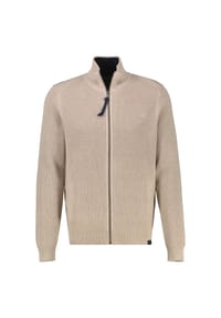 LERROS - Strickjacke im Casual-Stil aus hochwertiger Baumwolle - GRAVEL BEIGE MELANGE