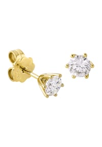 MONCARA - Damen Ohrstecker, 585er Gold mit 2 Diamanten, zus. ca. 0,70 Karat - GOLD