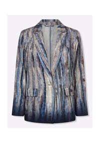 heine - Blusenblazer - rauchblau-sesam-bedruckt