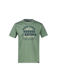 LERROS - T-Shirt aus reiner Baumwolle mit lässigem Slogan-Print - BASIL GREEN