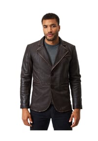 RICANO - Herren Leder Blazer Ricardo mit Vintage Akzenten - Braun