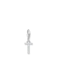 Thomas Sabo - Thomas Sabo Charm-Anhänger Buchstabe T mit weißen Steinen Silber 925 Sterlingsilber - silber, weiß