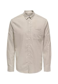 ONLY & SONS - Hemd Alvaro Slim Langarmhemd - hellbraun