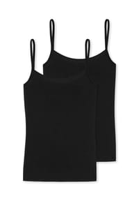 SCHIESSER - Unterhemden, 2er-Pack, Spaghetti-Träger, Single-Jersey, für Damen - 000 SCHWARZ