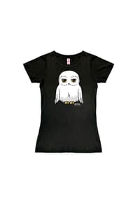 LOGOSHIRT® - New Girls T-Shirt Harry Potter - Hedwig - black
