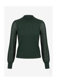 zero - Feinstrickpullover mit Spitzenärmeln - Black Beauty