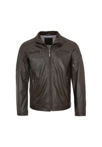 bugatti - Herren Lederjacke Lammnappa dunkelbraun - dunkelbraun