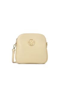 kazar - Posttasche aus cremefarbenem Leder mit zwei Fächern - Creme
