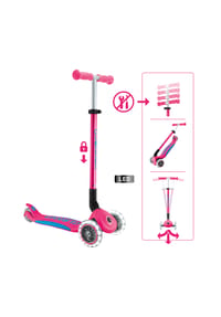 GLOBBER - ELITE LIGHTS fuchsia pink, mit Leuchtrollen - pink