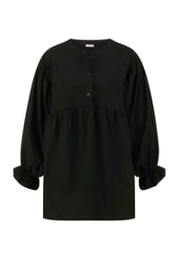 Alba Moda - Popelinebluse mit Stehkragen - schwarz