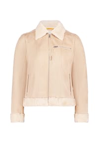 CARTOON - Bikerjacke mit Kunstfellkragen - beige