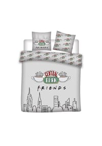 COFI - Friends Doppelbettwäsche Set – 1x Deckenbezug 240x220 cm & 2x - Grau 240X220CM+2X63X63 CM
