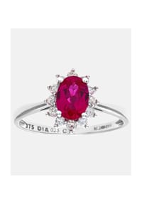 Diamant L'eternel - Cluster Ring, mit 0.25 ct Diamant, 375 Weißgold - white gold