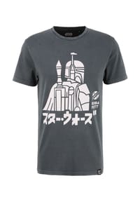 RE:COVERED - T-Shirt Star Wars Boba Fett mit coolem Boba Fett-Print - Grey