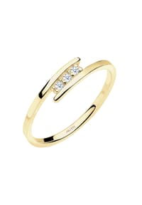 elli. DIAMONDS - Ring Verlobungsring Trio Diamant 0.045 Ct. 375 Gelbgold - Weiß