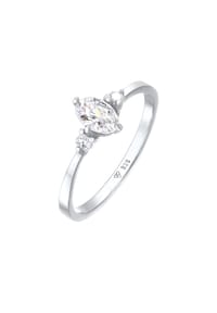 elli. - Ring Zirkonia Oval Verlobung 925 Silber - Gold