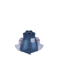 Solang - Bluse mit abnehmbaren Ärmeln - Blau