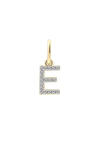 XENOX - Damen Anhänger Buchstabe E, 925er Silber - GELBGOLD