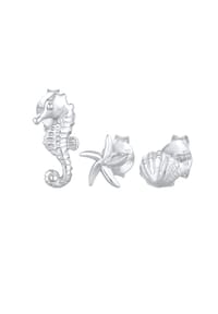 elli. - Ohrringe Seestern Muschel Seepferd Stecker Set 925 Silber - Gold