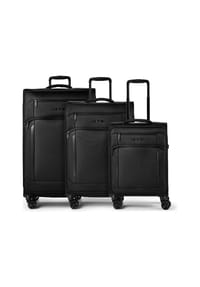 d & n® Travel Line 9804 - Travel Line 9804 4 Rollen Kofferset 3-teilig mit Dehnfalte - black