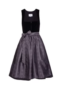 EDELNICE - Midi Dirndl Evi Samt Schwarz - schwarz