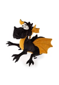 sigikid® - Kuscheltier Jubilee Drache Fafner, Beasts Town ,  für Erwachsene und Kinder - schwarz/gelb
