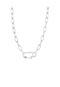 elli. - Halskette Gliederkette Oval Verstellbar Trend 925 Silber - Silber