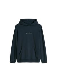 Marc O'Polo DENIM - Herren Hoodie - Relaxed Fit, Kapuze, Logo, Baumwolle - Dunkelblau