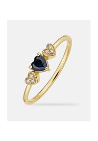 Diamant L'eternel - Ring, mit schwarzer Saphir, 375 Gelbgold - gold