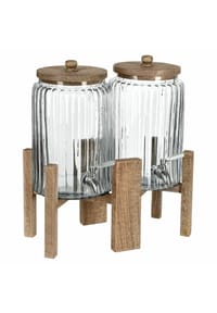 LOBERON - Getränkespender 2er Set Ebeyin klar/braun - klar/braun