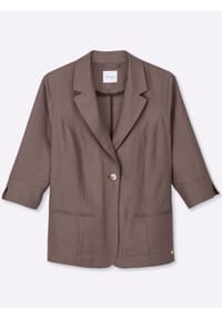 sheego - Leinen-Blazer - dunkeltaupe