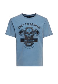 KING KEROSIN - Print-Shirt Acid-Wash Don't Tread On Me - blau